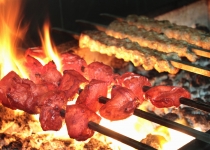 Indian kebabs on barbecue